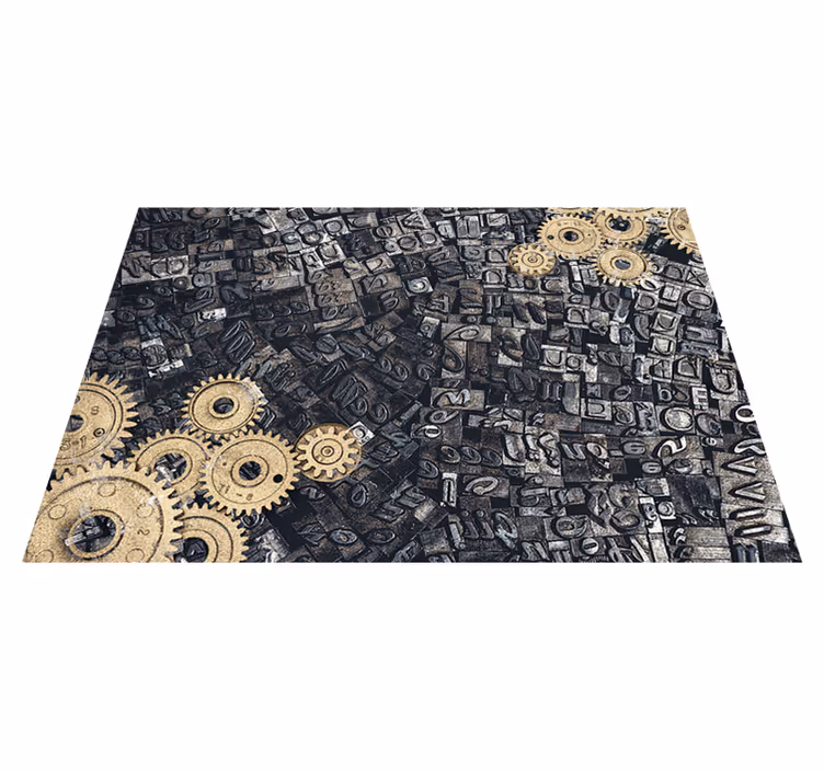 Vintage vinyl rug 3d retro nostalgic gear - TenStickers