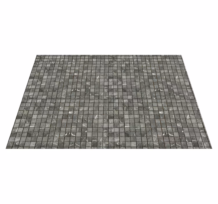 Textured vinyl rug in black tile design - TenStickers