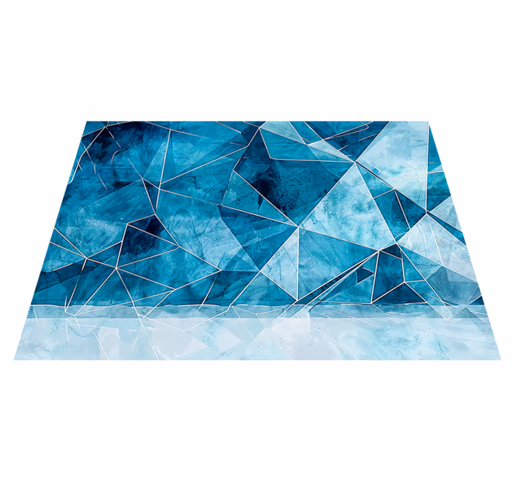 Textured vinyl rug fractured azure - TenStickers