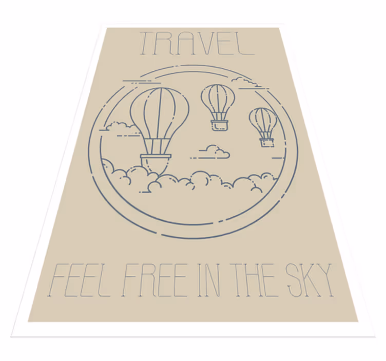 Custom vinyl rug minimalist hot air balloon design - TenStickers