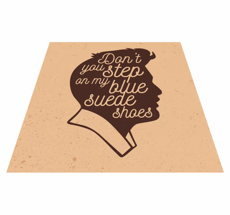 Custom vinyl rug blue suede shoes - TenStickers