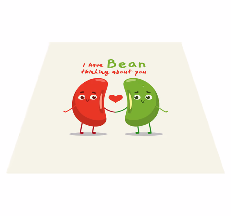 Custom vinyl rug with a humorous bean quote - TenStickers