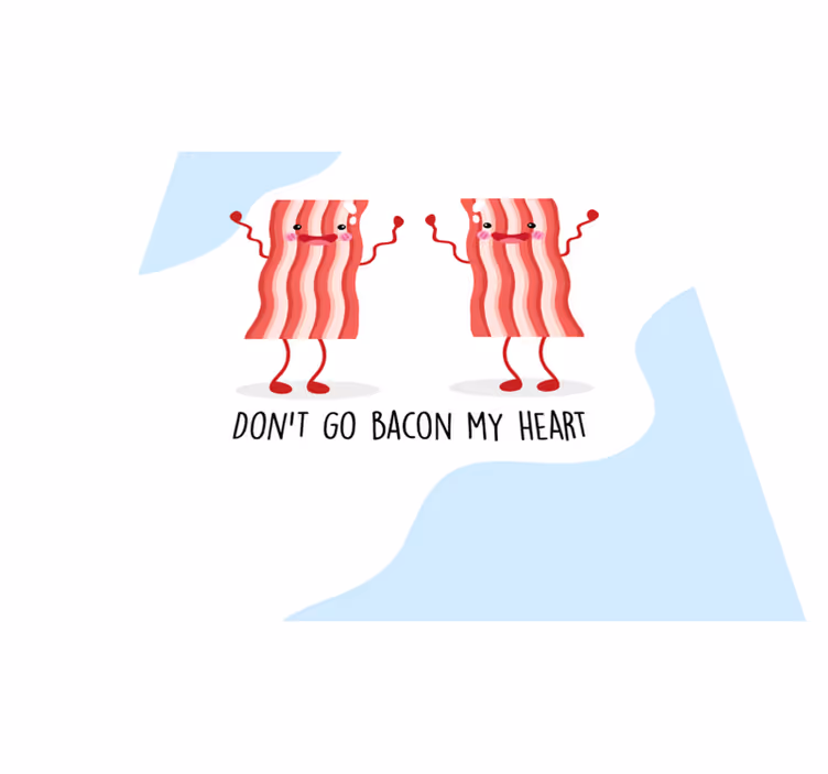 Custom vinyl rug with hilarious bacon quote - TenStickers