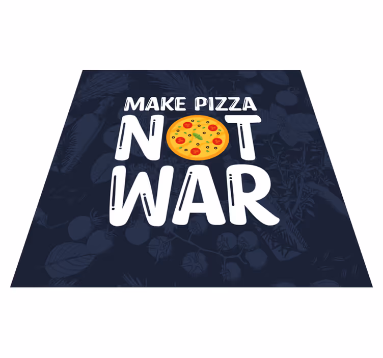Custom vinyl rug fun quotes make pizza - TenStickers