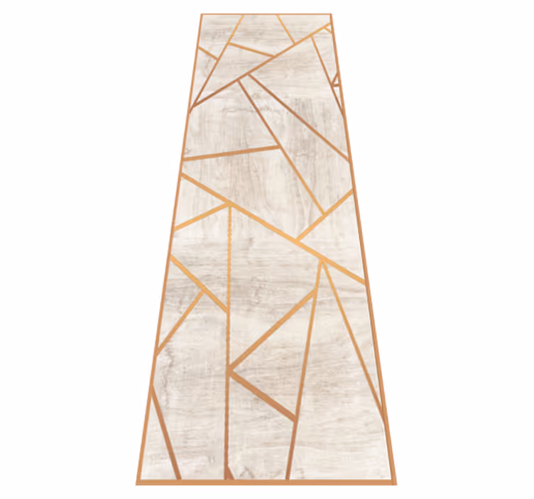 Textured vinyl rug with walnut wood geometric pattern - TenStickers
