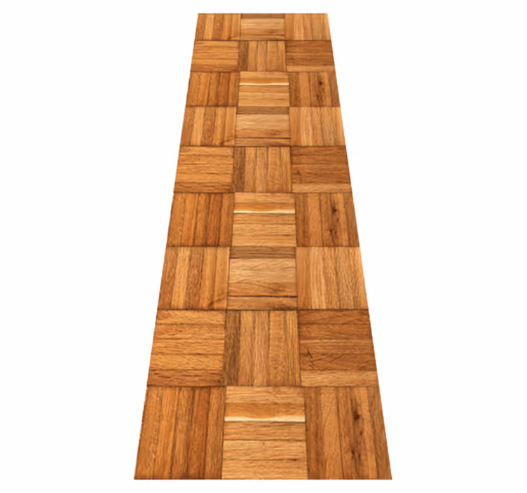 Textured vinyl rug in brown wood tile design - TenStickers