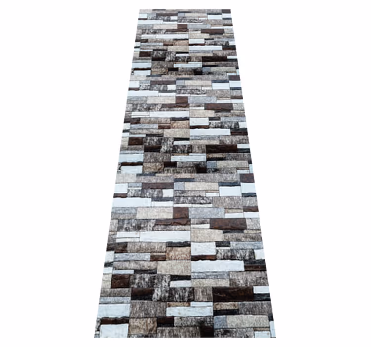 Textured vinyl rug in elegant gray stone look - TenStickers