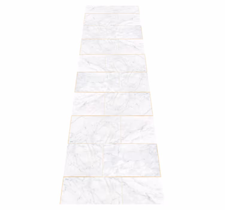 Textured vinyl rug in gray tones and gold marble - TenStickers