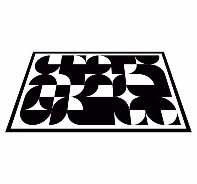 Geometric vinyl rug black circle art pattern - TenStickers