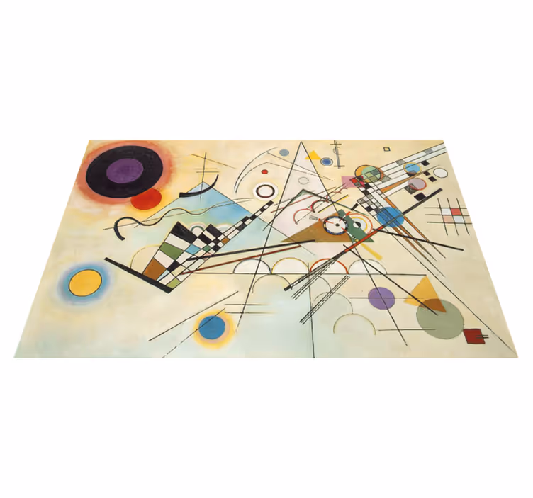Geometric vinyl rug inspired by stunning art - TenStickers