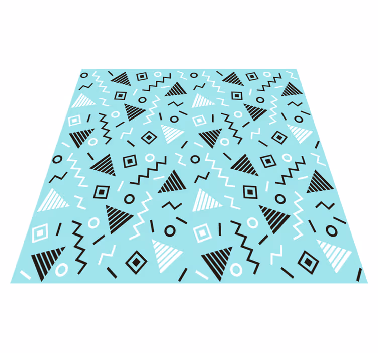 Geometric vinyl rug with 80s memphis pattern - TenStickers