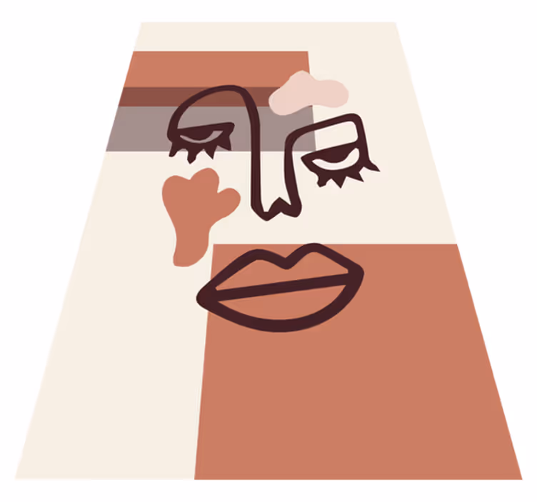 Geometric vinyl rug abstract woman face design - TenStickers