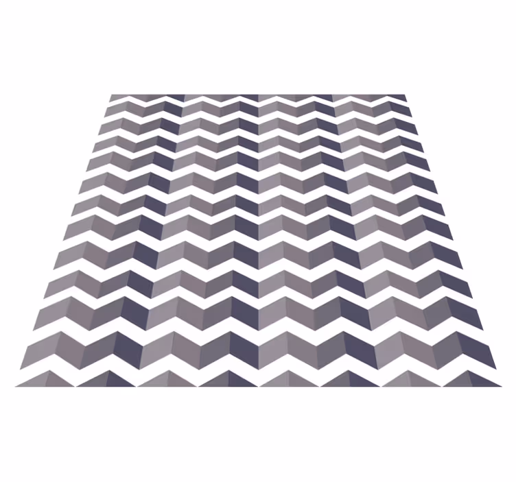 Geometric vinyl rug with black and white zigzag pattern - TenStickers