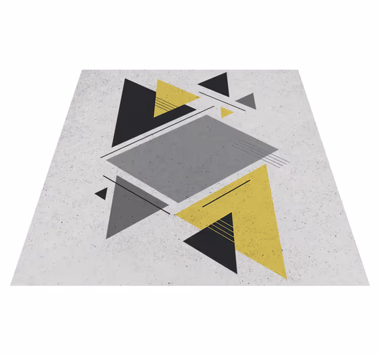 Geometric vinyl rug in nordic triangle design - TenStickers