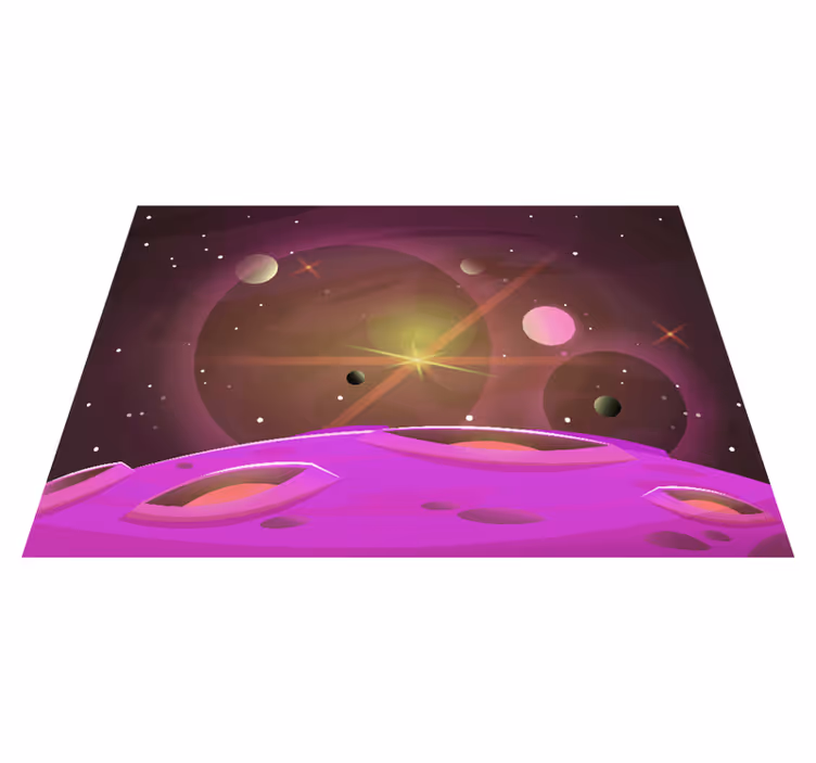 Kids vinyl rug with futuristic space design - TenStickers