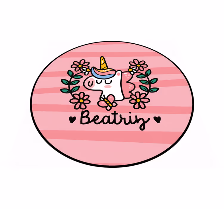 Cute flower unicorn kids vinyl rug - TenStickers