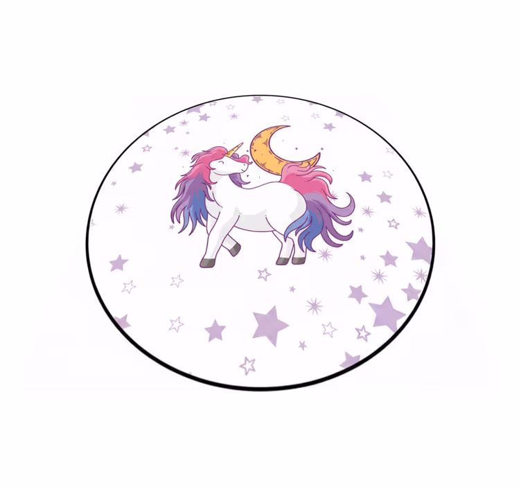 Kids vinyl rug unicorn and moon design - TenStickers