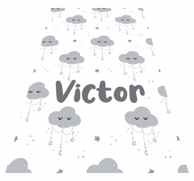 Kids vinyl rug personalized gray pattern - TenStickers