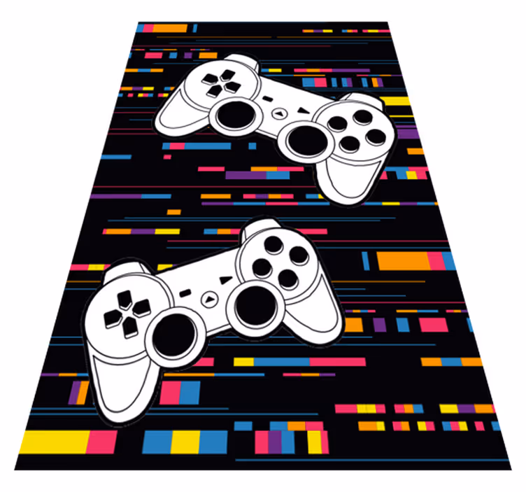 Gaming vinyl rug multicolor remote control - TenStickers