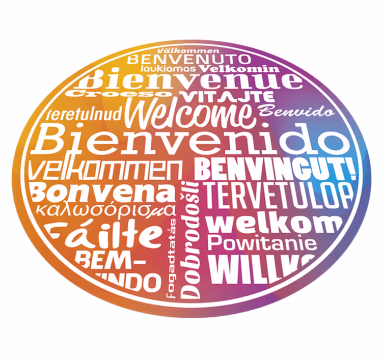 Welcome texts for entrance hall vinyl rug - TenStickers