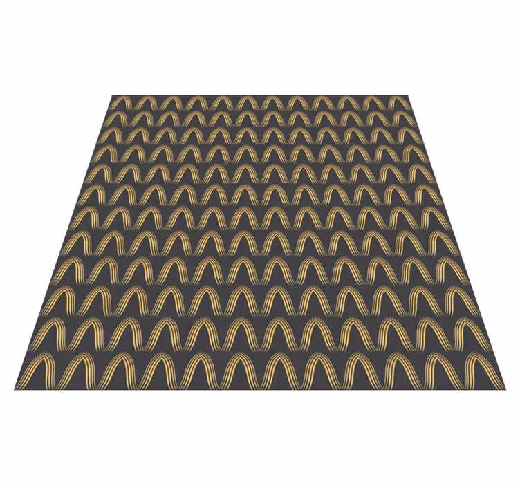 Entrance hall vinyl rug in abstract gold and grey - TenStickers