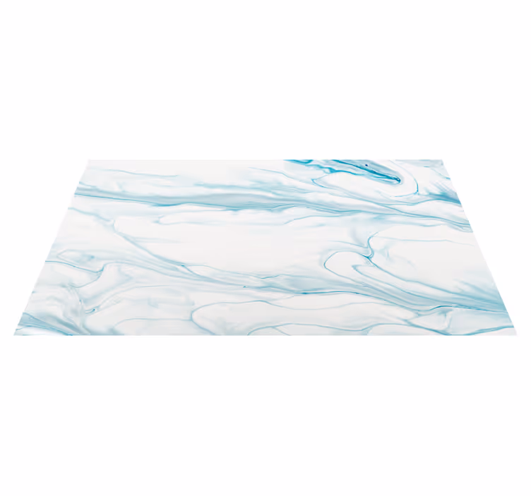 Entrance hall vinyl rug in light blue and white marble - TenStickers