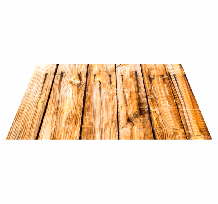 Entrance hall vinyl rug in brown raw wood planks - TenStickers