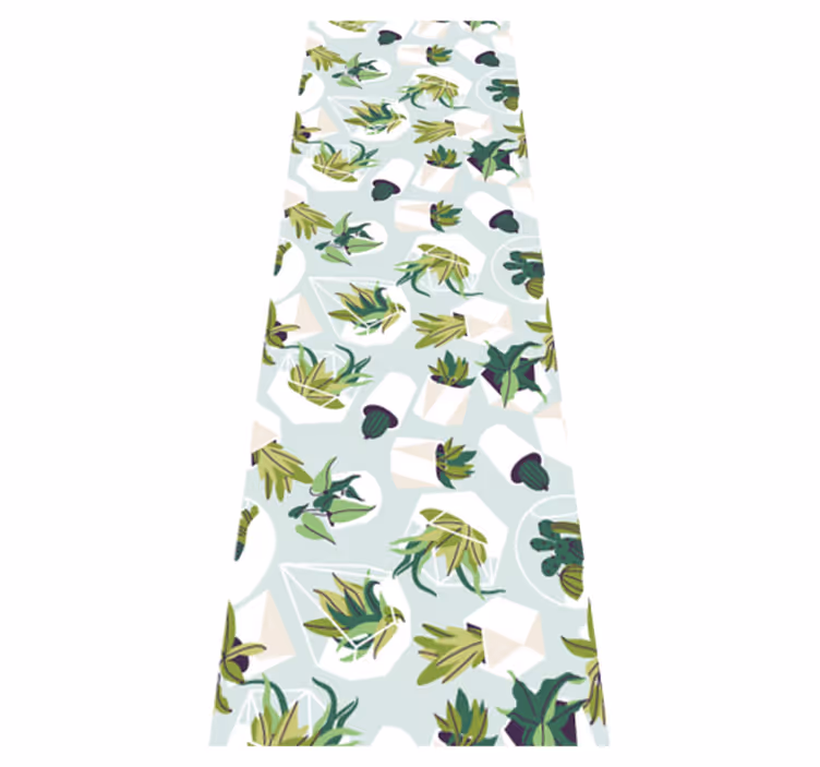 Living room vinyl rug green cactus - TenStickers