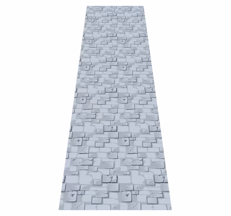Gray vinyl rug with realistic stone and brick design - TenStickers