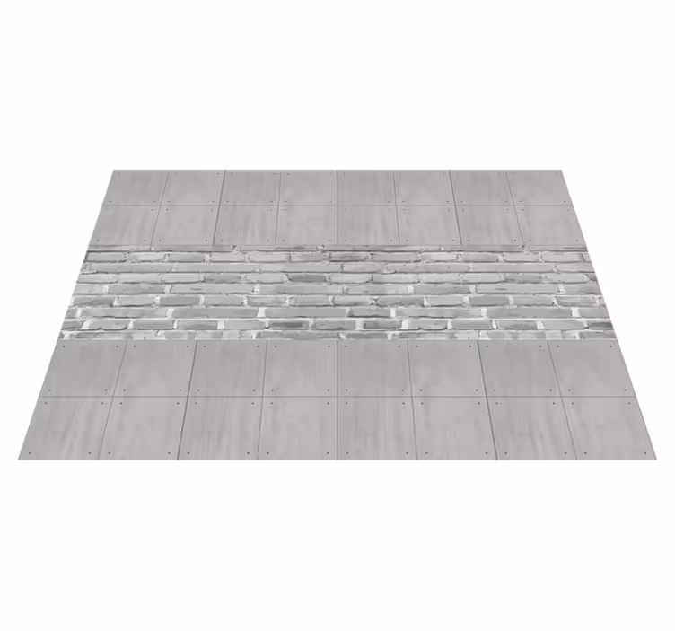 Gray vinyl rug with concrete-style panels - TenStickers