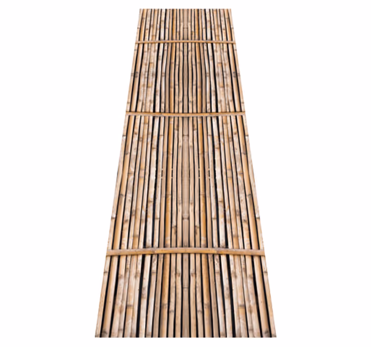 Hallway vinyl rug handcrafted to look like bamboo canes - TenStickers