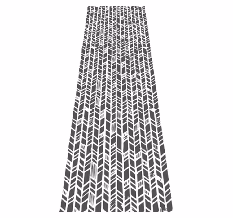 Hallway vinyl rug black and white tribal design - TenStickers