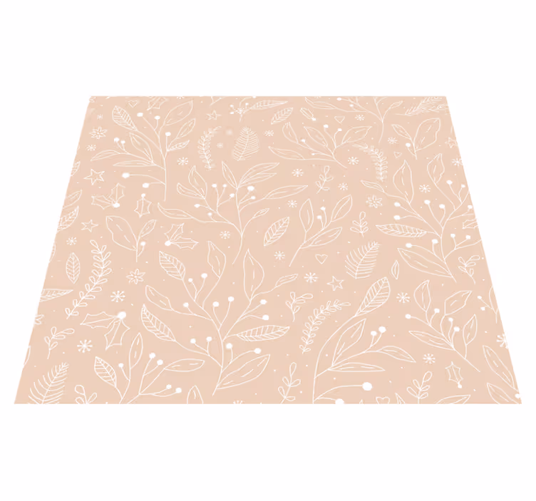 Beige vinyl rug with festive christmas plants - TenStickers