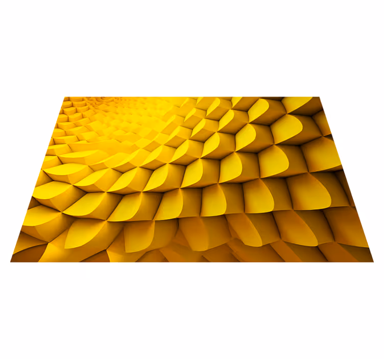 Yellow vinyl rug with futuristic design - TenStickers