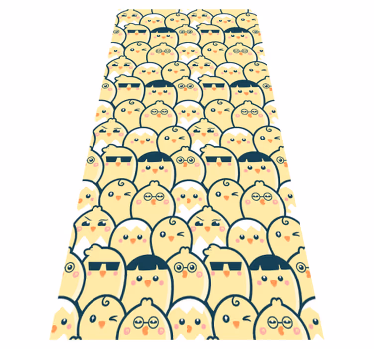 Yellow vinyl rug with seamless yellow chick pattern - TenStickers