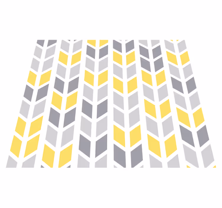 Yellow vinyl rug in grey and yellow design - TenStickers