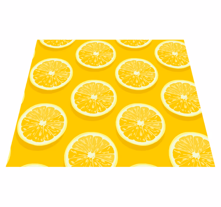 Sliced lemons yellow vinyl rug - TenStickers