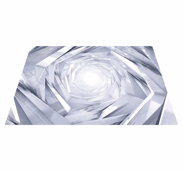 White vinyl rug abstract geometric tunnel - TenStickers