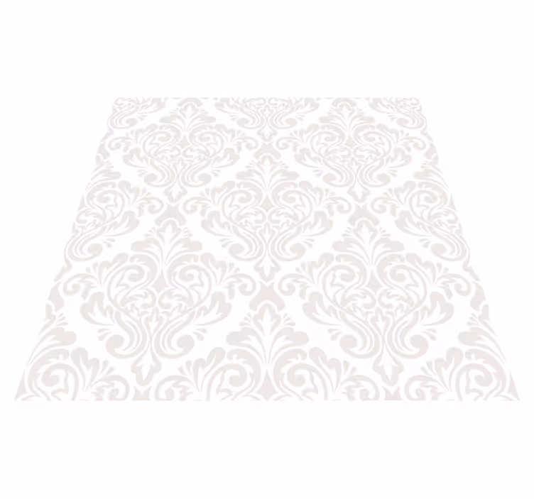 White vinyl rug with white damask pattern - TenStickers