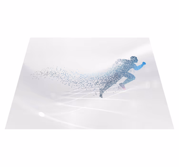 White vinyl rug in flowing abstract design - TenStickers