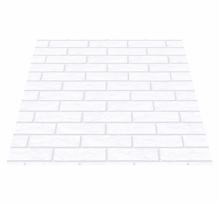 White vinyl rug with white brick design - TenStickers