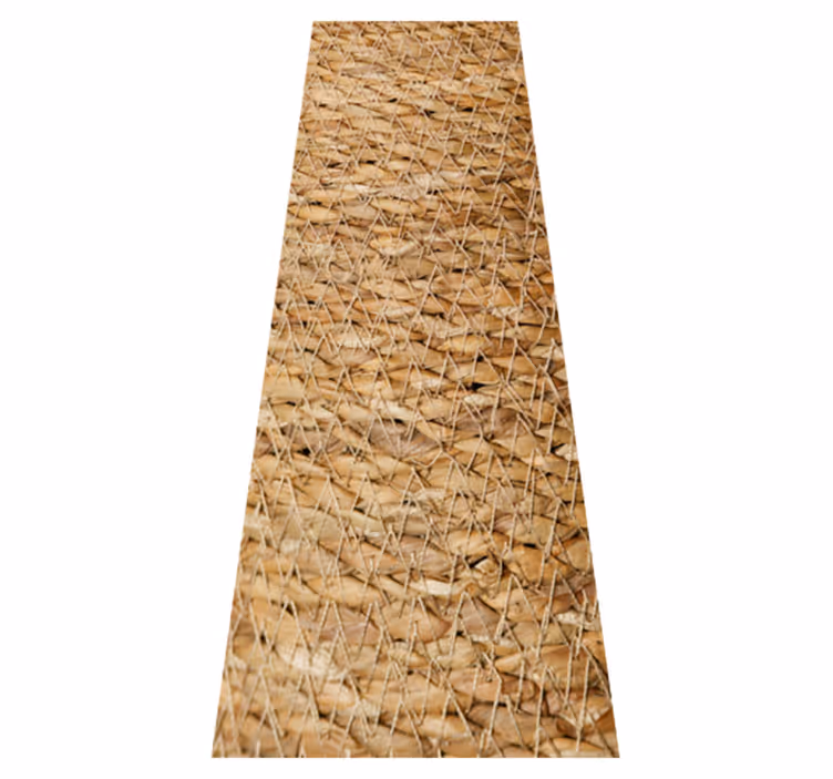 Brown vinyl rug in light wood-style wicker - TenStickers