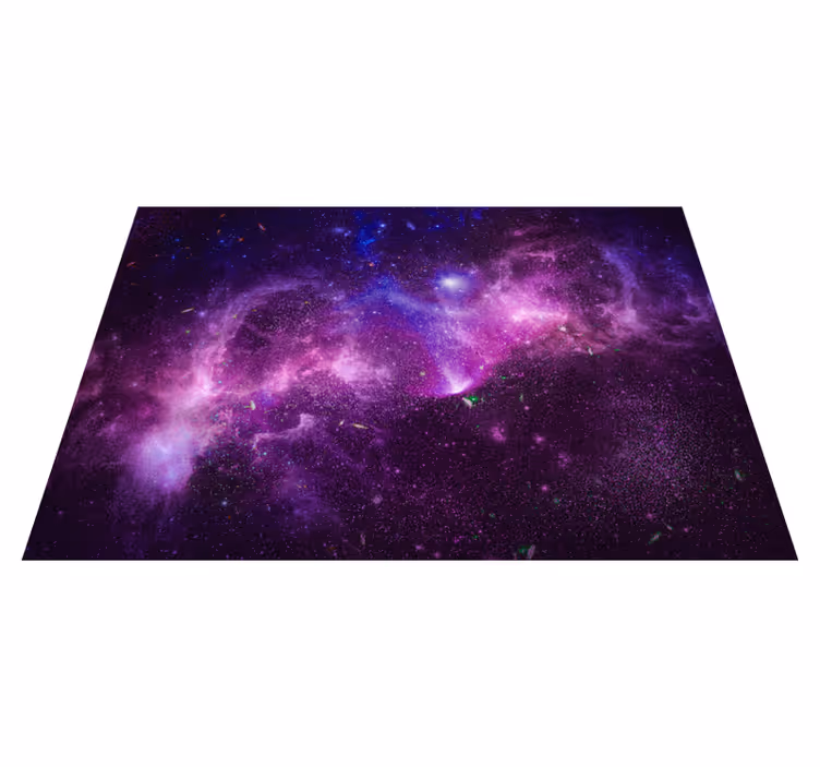 Purple vinyl rug in abstract splashed purple galaxy - TenStickers