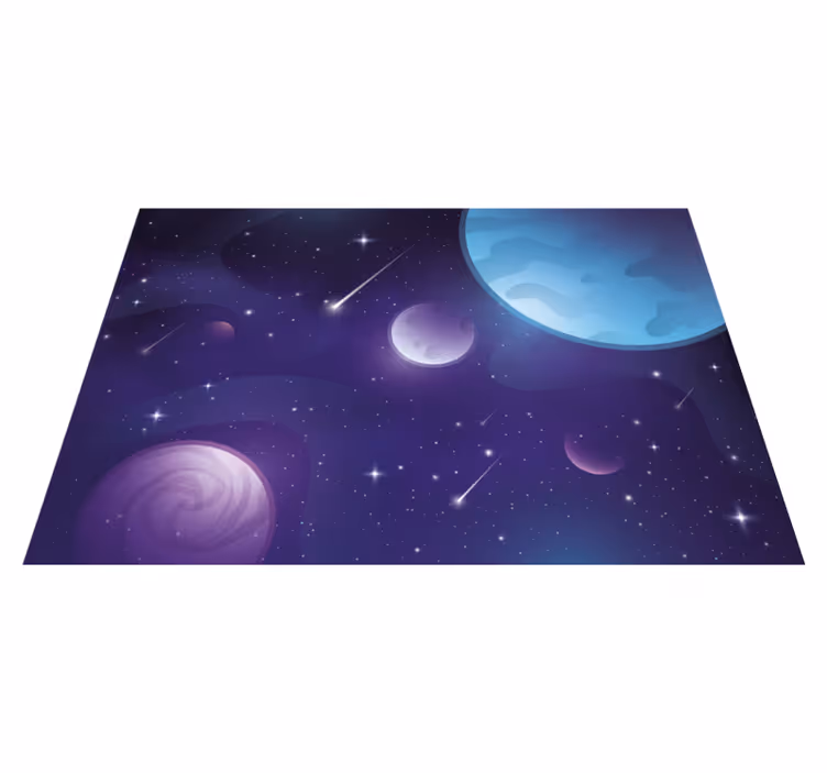 Purple vinyl rug in a mysterious space with stars - TenStickers