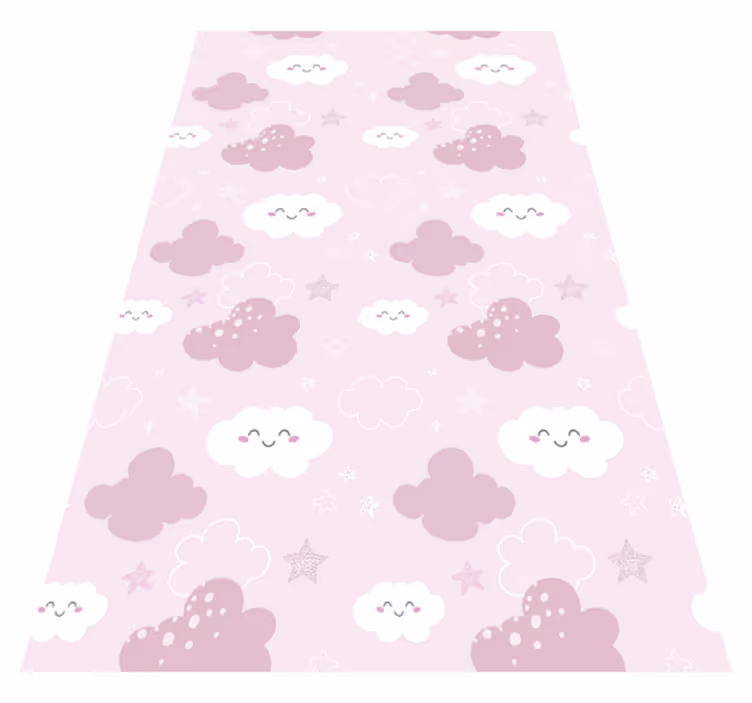 Purple vinyl rug with a joyful white design - TenStickers