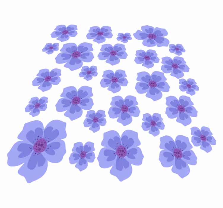Purple vinyl rug with purple flowers design - TenStickers