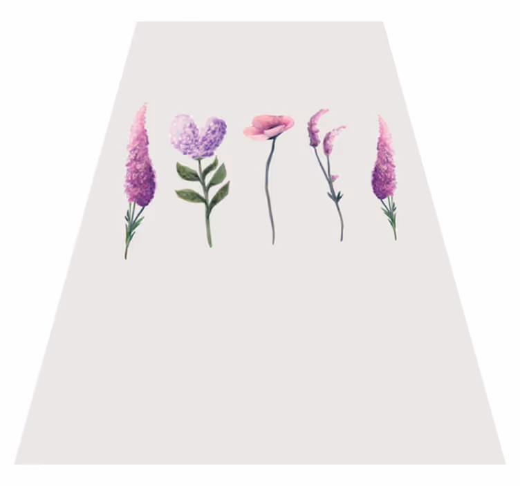 Purple vinyl rug with clove flower design - TenStickers