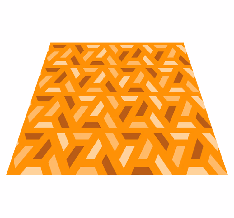 Orange vinyl rug in geometric orange patterns - TenStickers