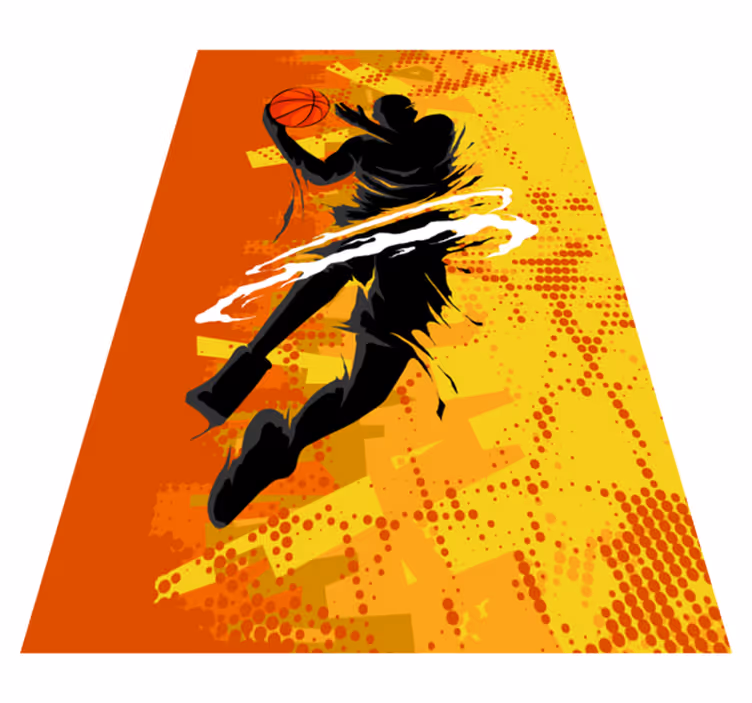 Orange vinyl rug basketball player - TenStickers