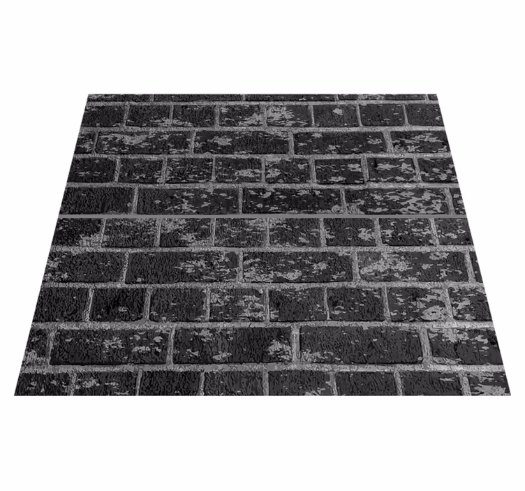 Black vinyl rug with brick pattern design - TenStickers
